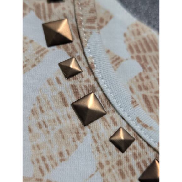 Alfred Dunner Shirt Womens Size Small Blue Teal Purple Leaf Print 3/4 Sleeve Top - Picture 9 of 15